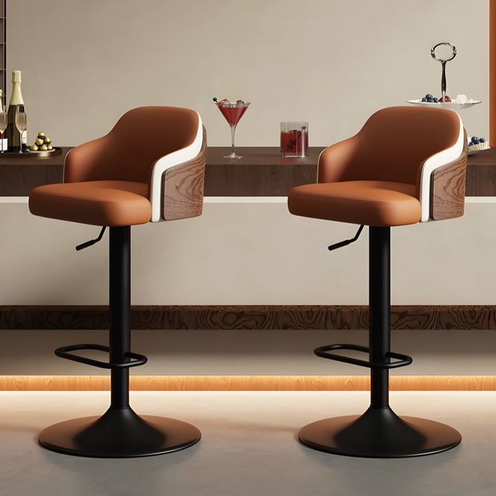 QUELVANO Modern Leather Bar Stool - Cassa Haus Singapore