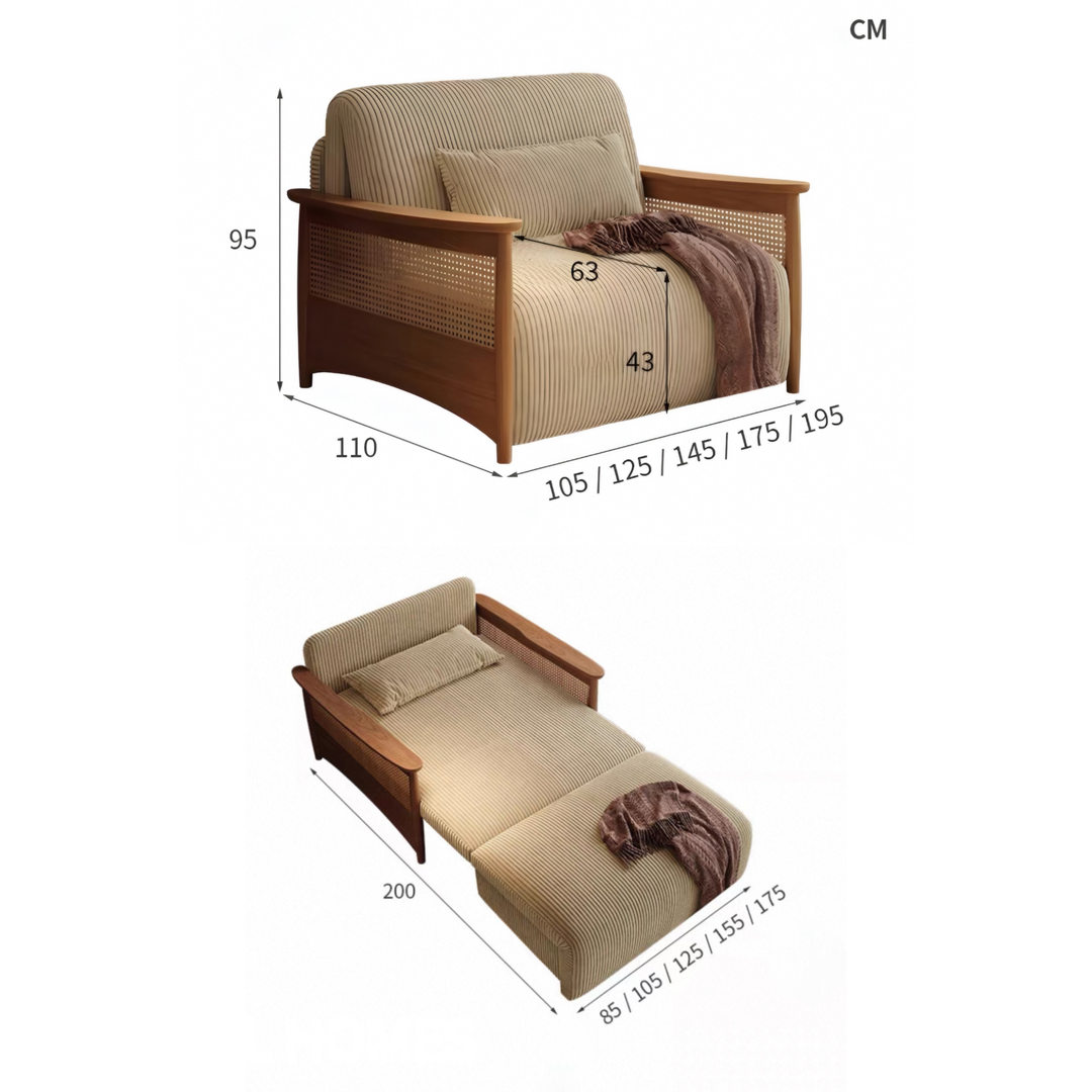 CAVENZA Retro Rattan Electric Recliner Sofa Bed - Urban Mood Singapore