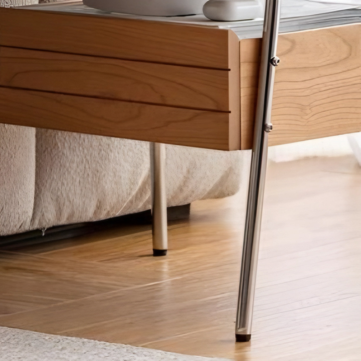 KUREN Modern Solid Wood Bedside Table - Cassa Haus Singapore