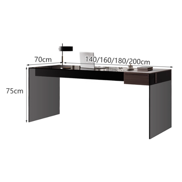 CITADEL Modern Tempered Glass Study / Office Table - Urban Mood Singapore