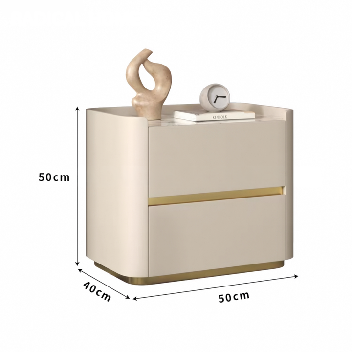 DORIAN Modern Leather Bedside Table - Cassa Haus Singapore