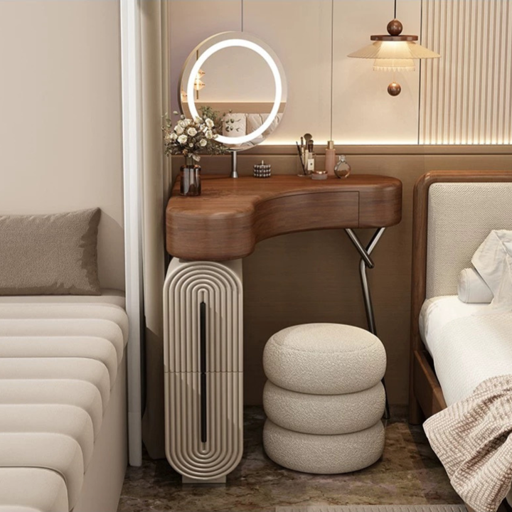ORLISSA Minimalist Solid Wood Vanity Set - Cassa Haus Singapore