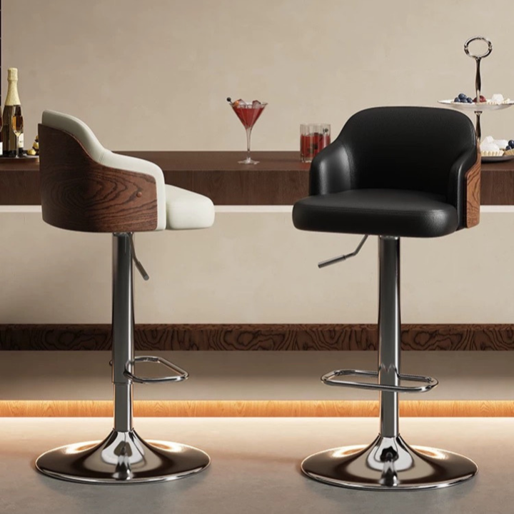 QUELVANO Modern Leather Bar Stool - Cassa Haus Singapore