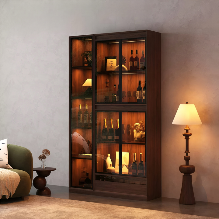 MONTIVO Rustic Wine Display Cabinet - Cassa Haus Singapore