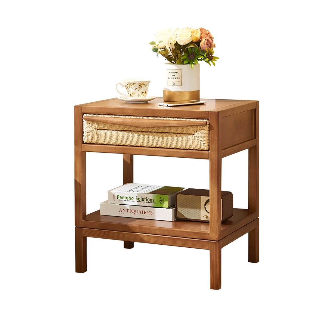 RYDEN Japandi Solid Wood Bedside Table - Cassa Haus Singapore