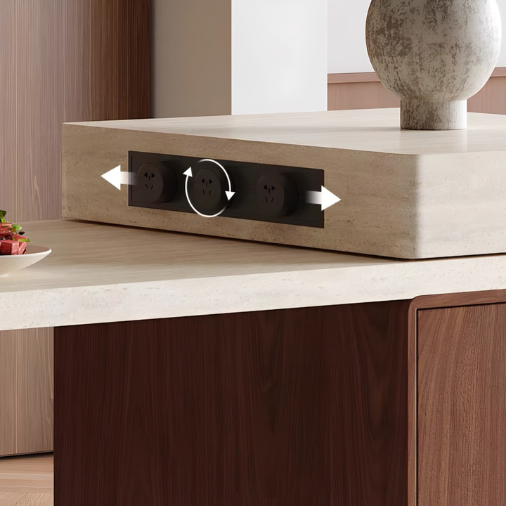 STRATUM Modern Travertine Island Dining Table - Cassa Haus Singapore