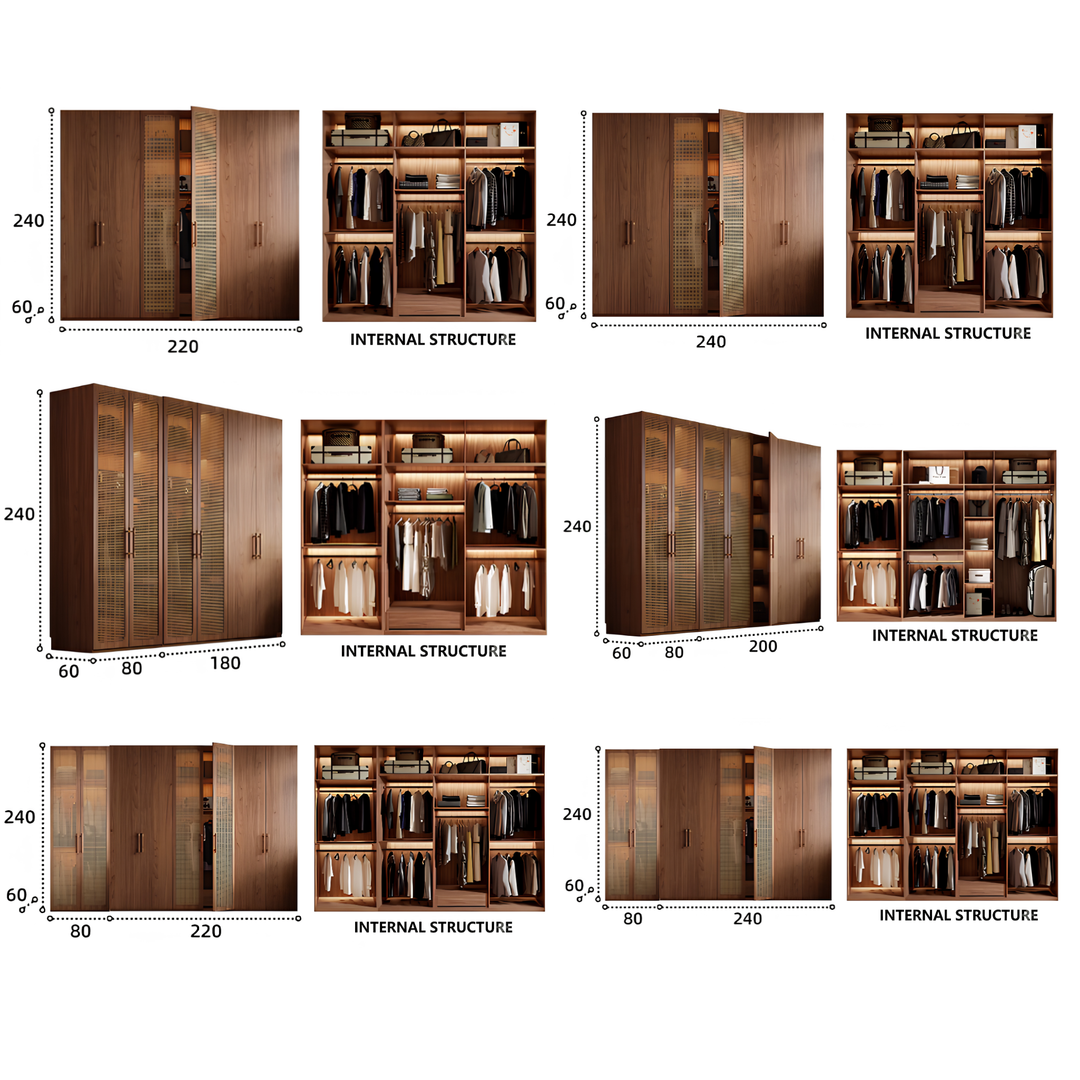 TRESKYN Rustic Rattan Wardrobe - Cassa Haus Singapore