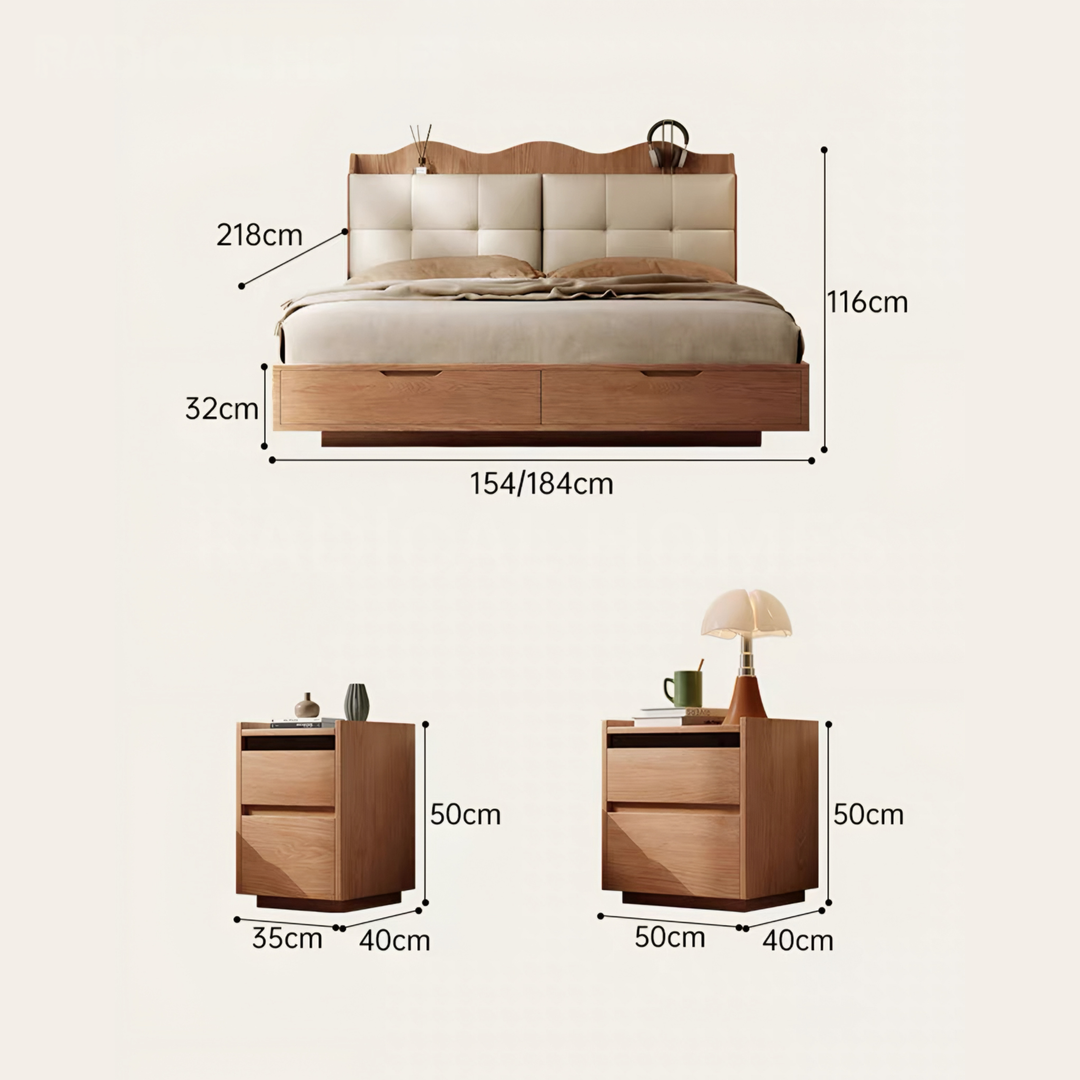 KELDRIS Modern Solid Wood Storage Bedframe - Cassa Haus Singapore