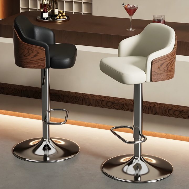 QUELVANO Modern Leather Bar Stool - Cassa Haus Singapore