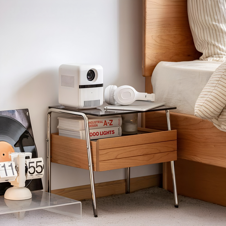 KUREN Modern Solid Wood Bedside Table - Cassa Haus Singapore