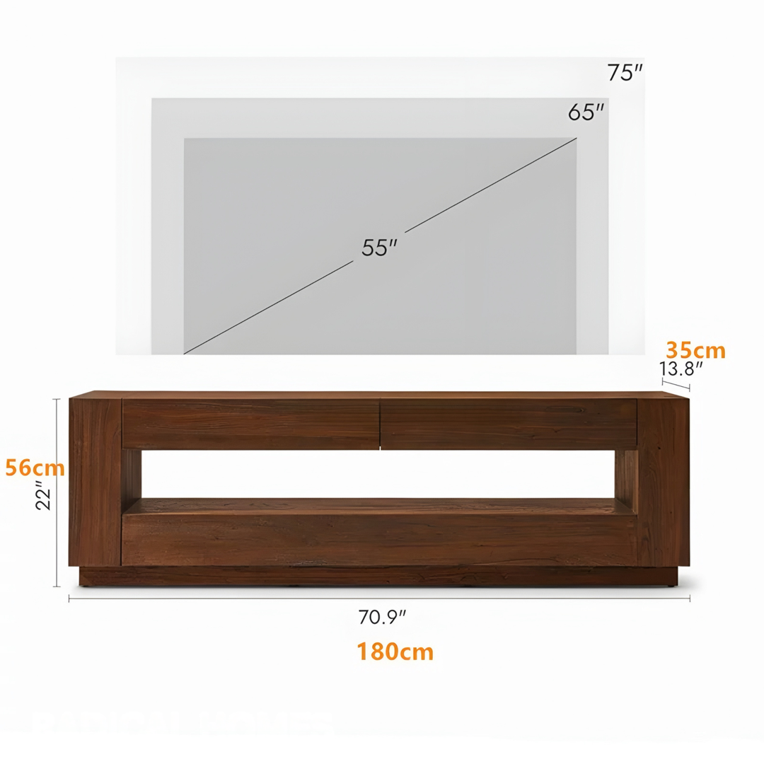 TIMBERHAVEN Rustic Solid Wood TV Console - Cassa Haus Singapore
