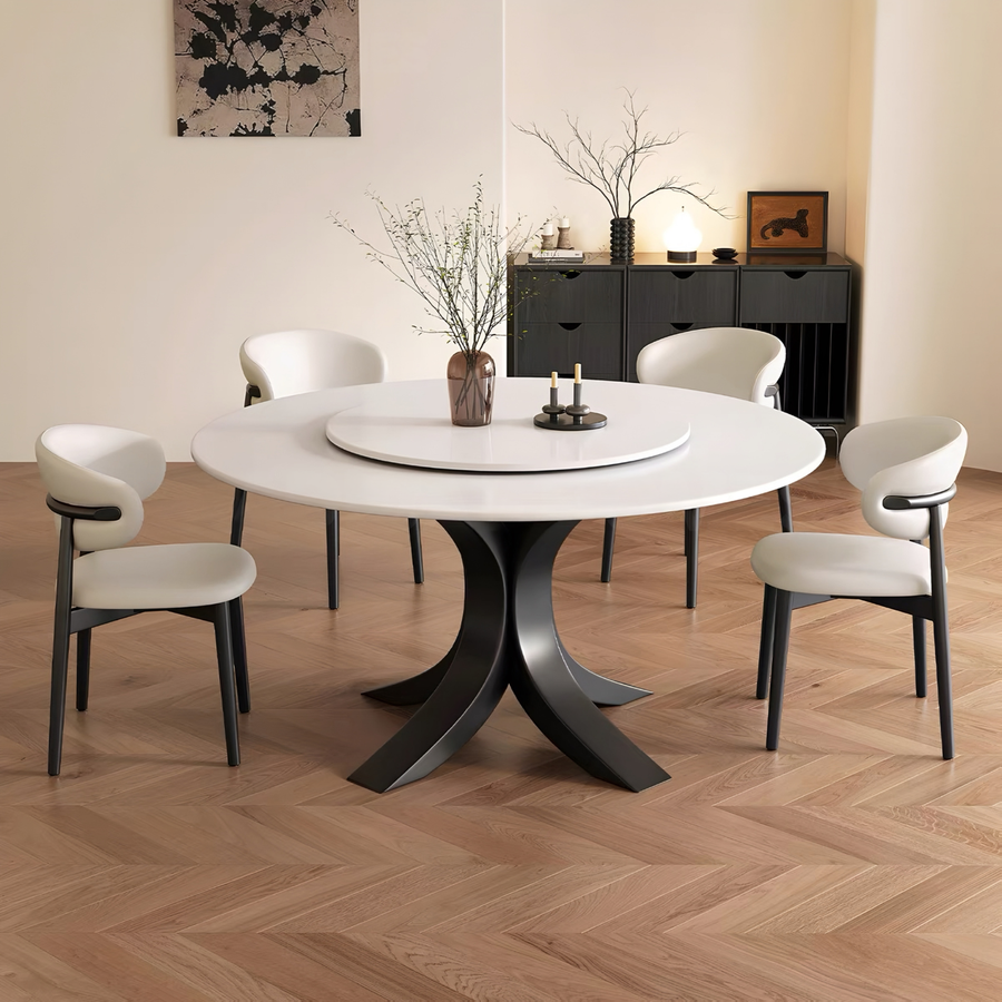 ORBITAL Modern Sintered Stone Round Dining Table - Cassa Haus Singapore