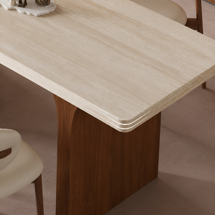 QUARRY Modern Travertine Island Dining Table - Cassa Haus Singapore