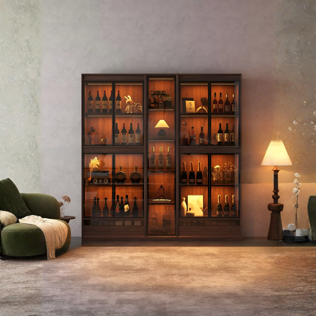 MONTIVO Rustic Wine Display Cabinet - Cassa Haus Singapore