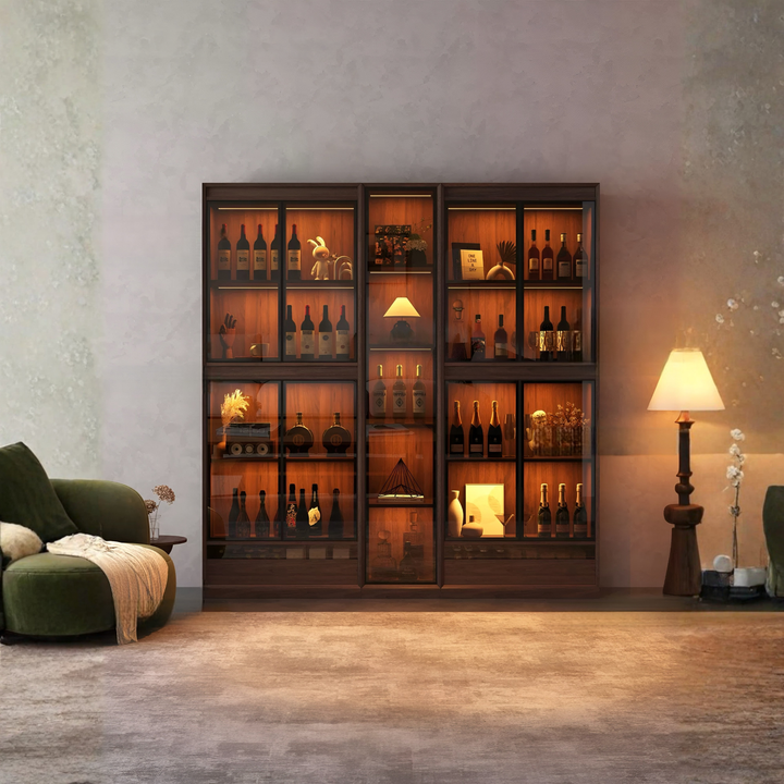 MONTIVO Rustic Wine Display Cabinet - Cassa Haus Singapore