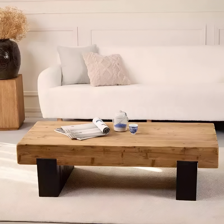 DREVANO Rustic Solid Wood Coffee Table - Cassa Haus Singapore