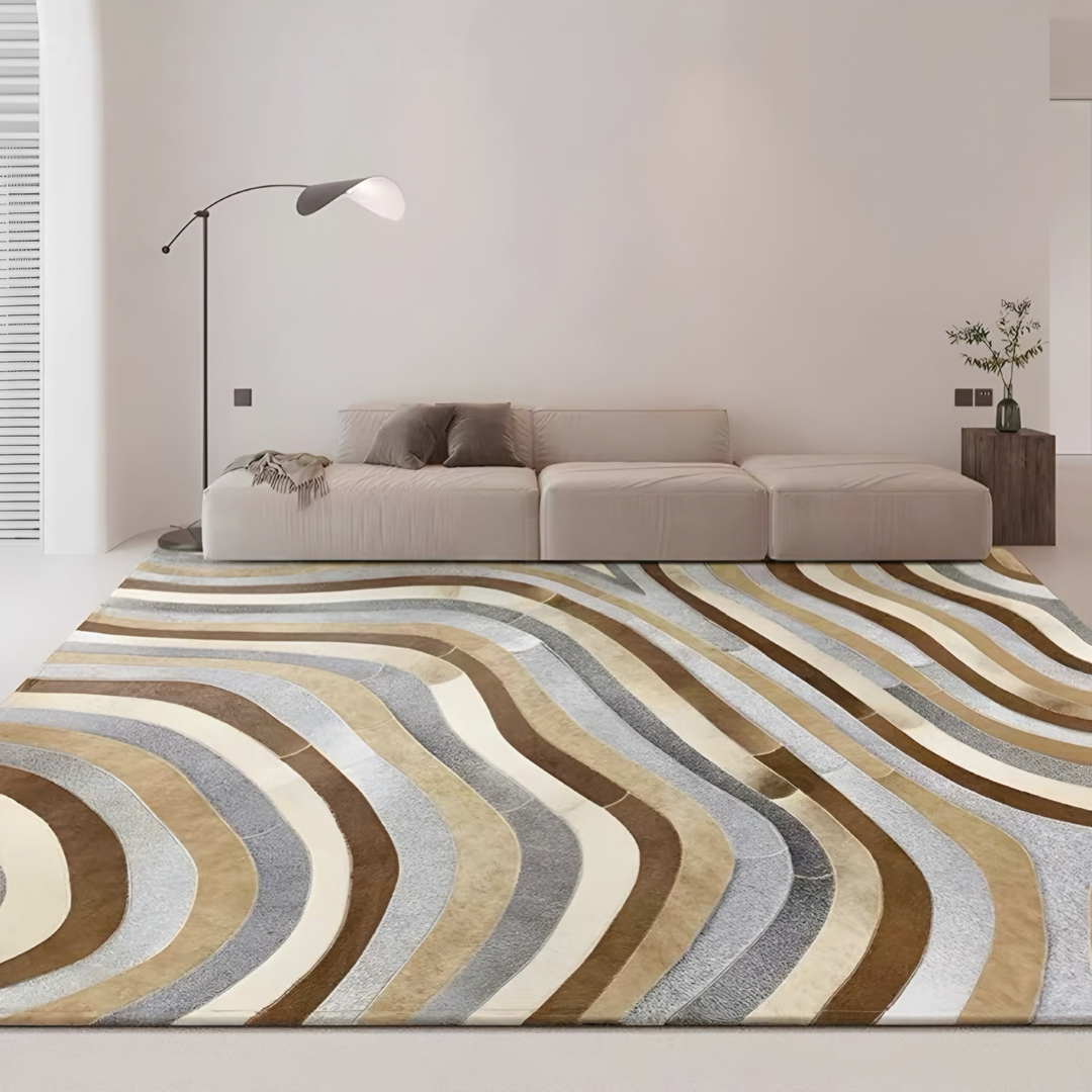 SERENYTH Modern Cowhide Leather Rug - Cassa Haus Singapore