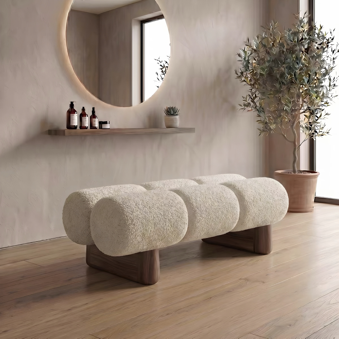 LOREVIA Modern Boucle Bench - Cassa Haus Singapore