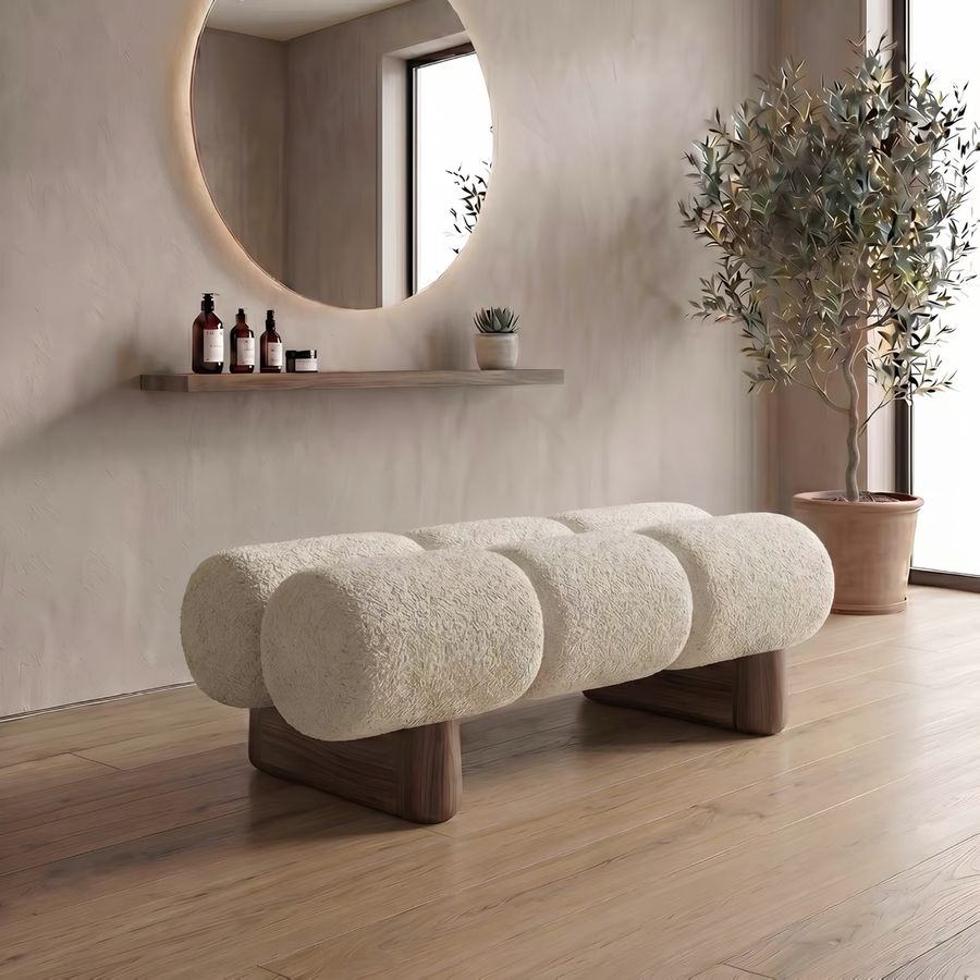 LOREVIA Modern Boucle Bench - Cassa Haus Singapore