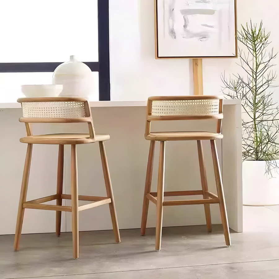 MAVIRO Modern Rattan Bar Chair - Cassa Haus Singapore