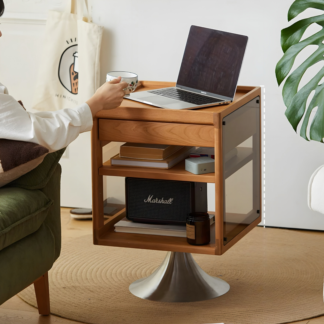 HALEN Modern Rotatable Bedside Table - Cassa Haus Singapore