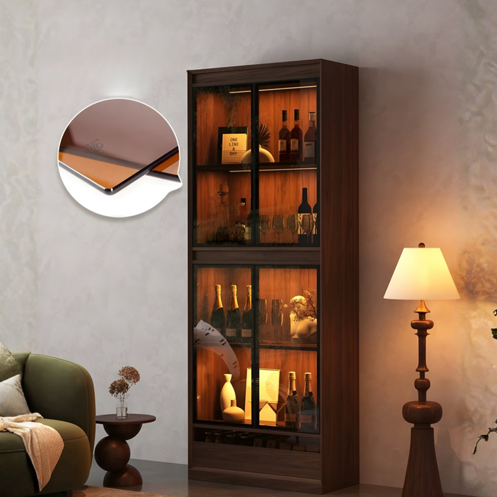 MONTIVO Rustic Wine Display Cabinet - Cassa Haus Singapore