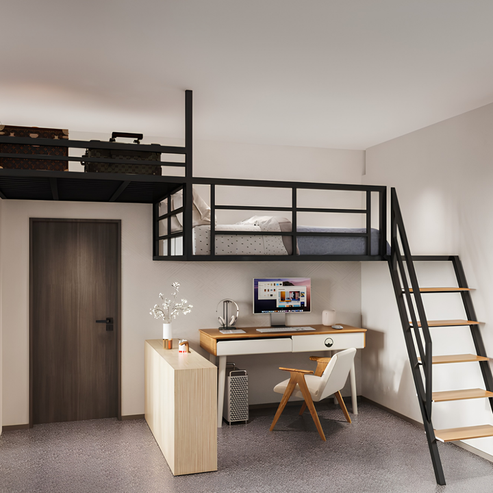 HIKO Modern Loft Bedframe With Storage - Cassa Haus Singapore