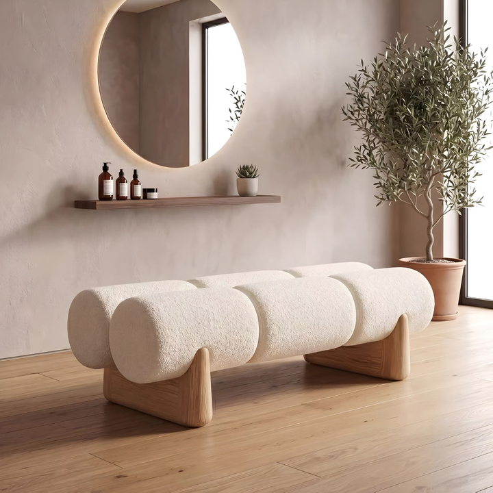 LOREVIA Modern Boucle Bench - Cassa Haus Singapore