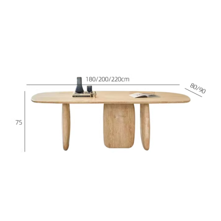 TERRANE Modern Travertine Dining Table - Cassa Haus Singapore