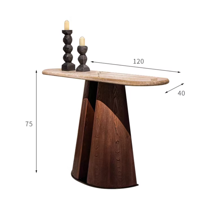 TERRANO Modern Travertine Console Table - Cassa Haus Singapore