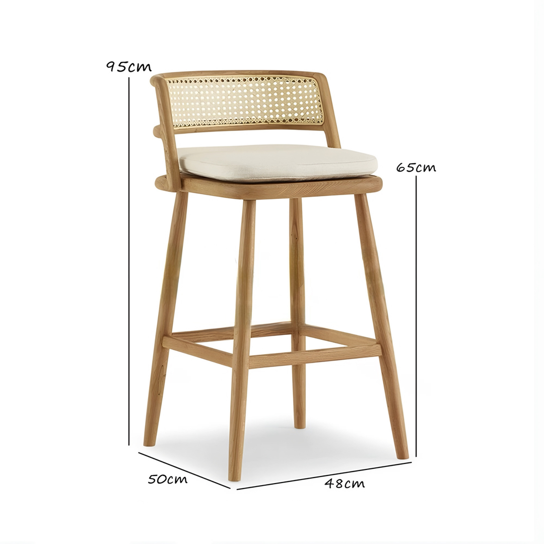 MAVIRO Modern Rattan Bar Chair - Cassa Haus Singapore