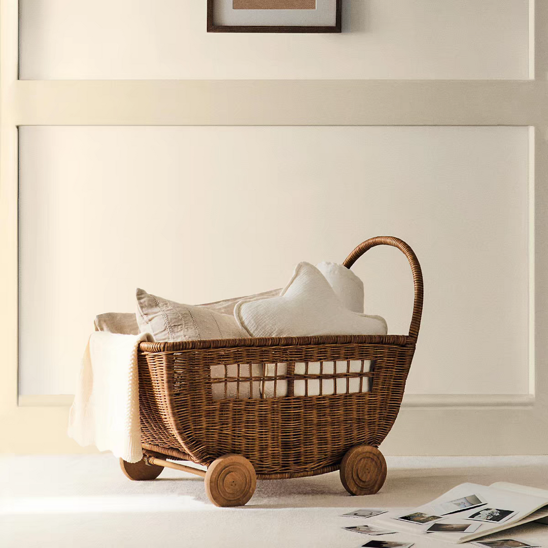 SB1216 | Farmhouse Rattan Storage Basket