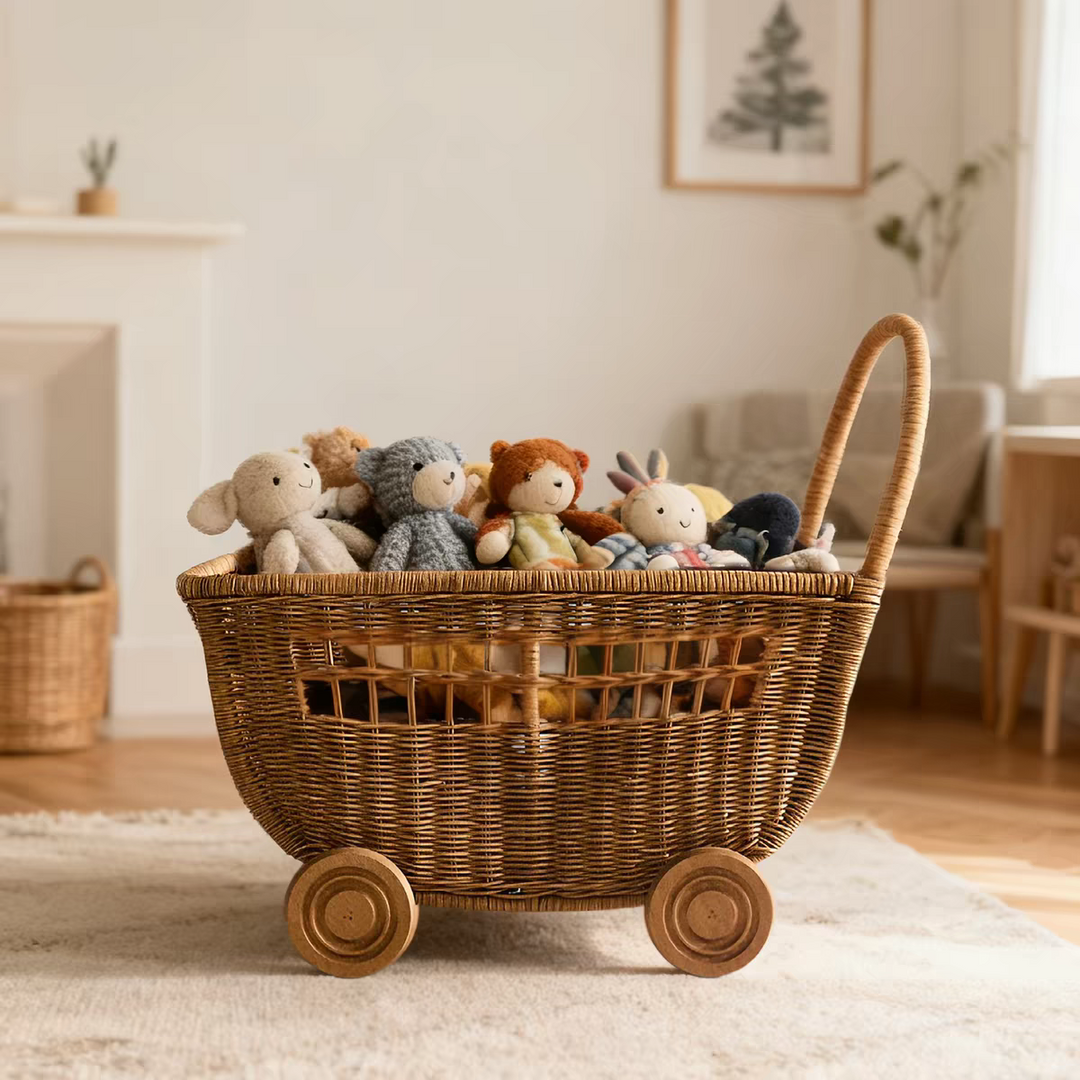 SB1216 | Farmhouse Rattan Storage Basket