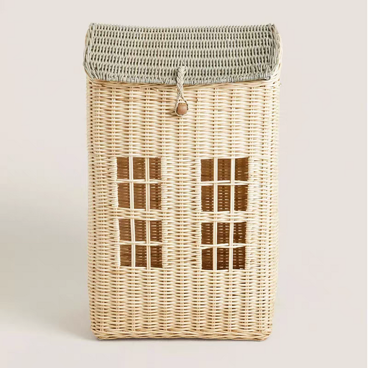 SB1217 | Farmhouse Rattan Storage Basket