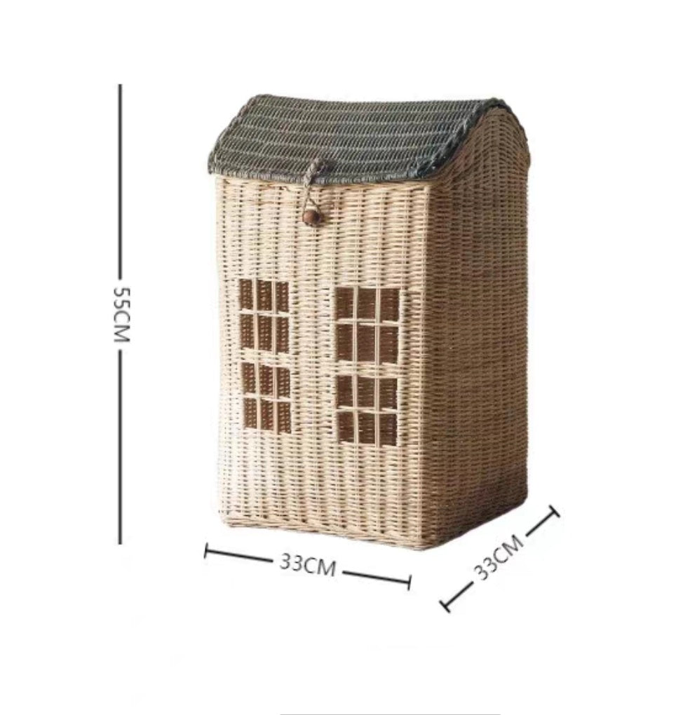 SB1217 | Farmhouse Rattan Storage Basket