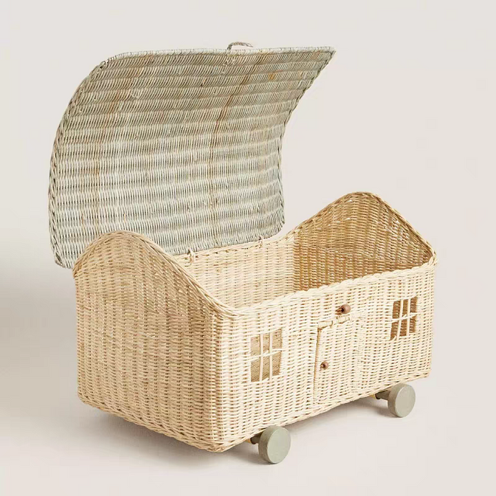 SB1218 | Farmhouse Rattan Storage Basket