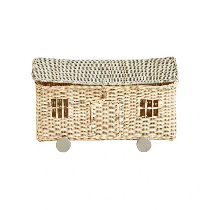 SB1218 | Farmhouse Rattan Storage Basket