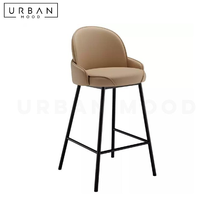 DOUCET Modern Leather Bar Stool