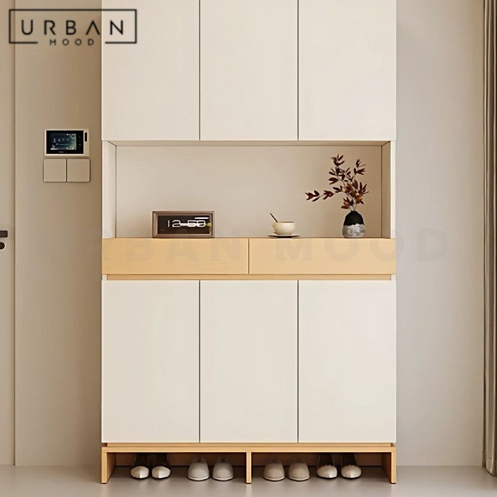 HUBO Modern Solid Wood Shoe Cabinet