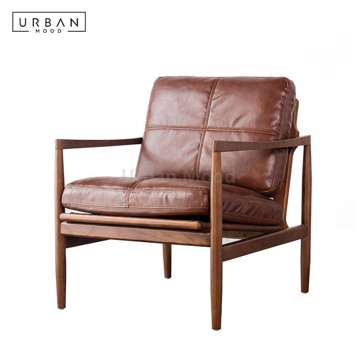 Premium | HANK Solid Wood Leather Chair and Sofa