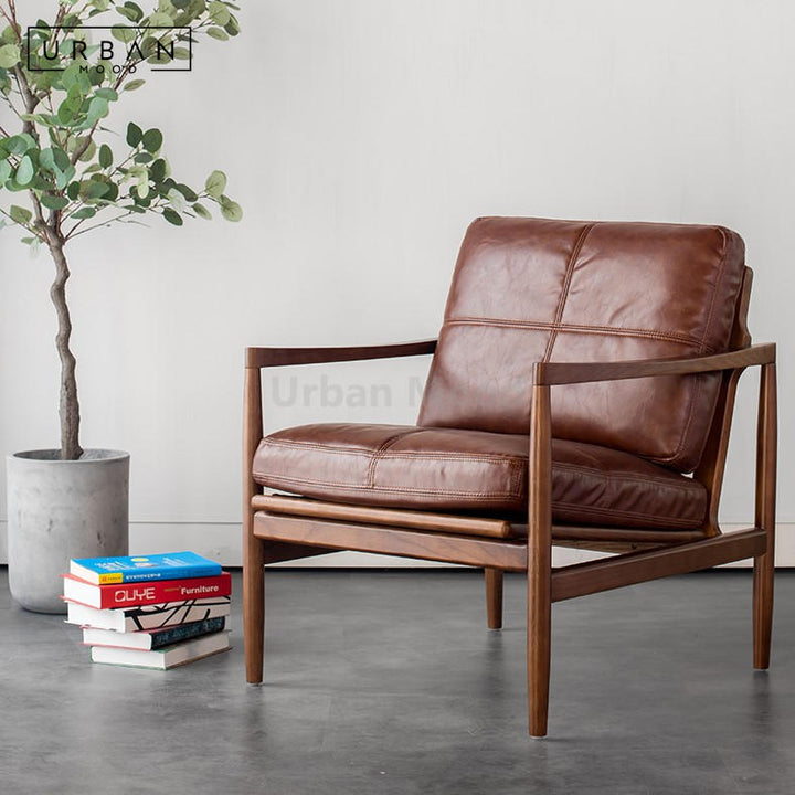 Premium | HANK Solid Wood Leather Chair and Sofa