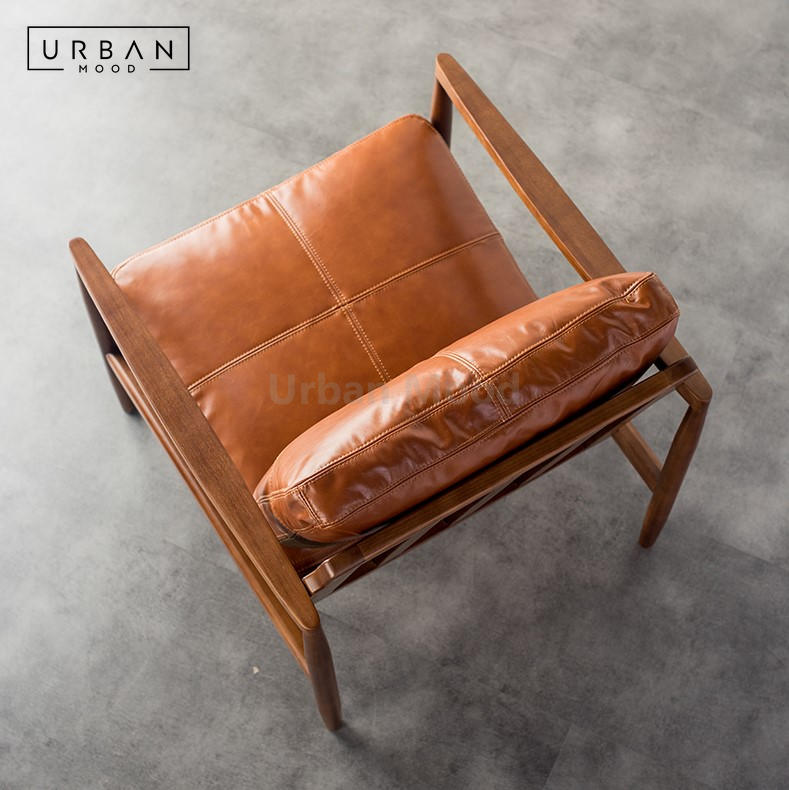 Premium | HANK Solid Wood Leather Chair and Sofa