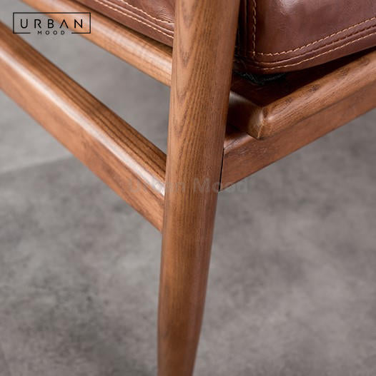 Premium | HANK Solid Wood Leather Chair and Sofa