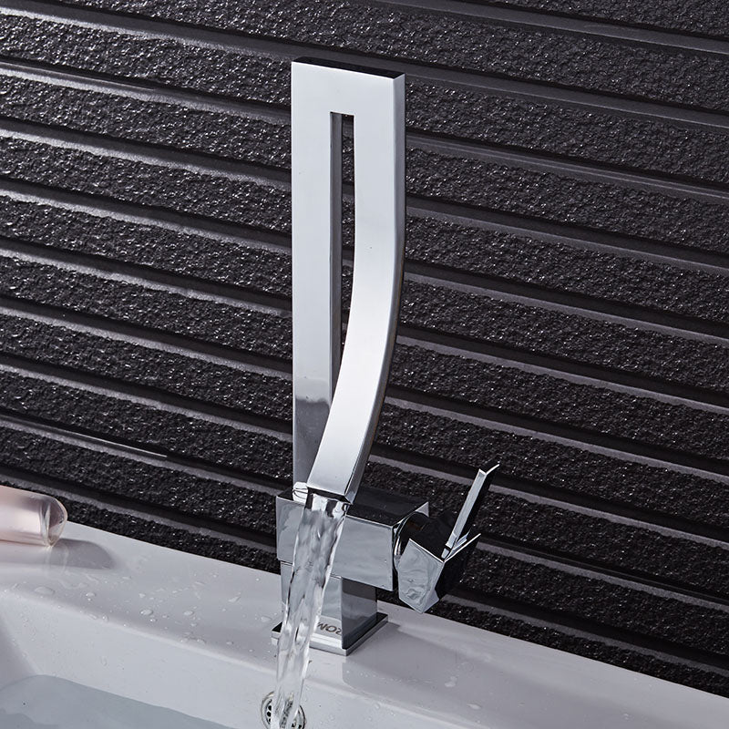 DALE Modern Black Curved Waterfall Faucet