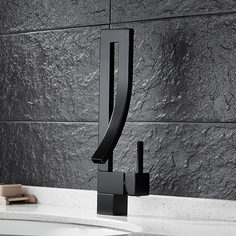 DALE Modern Black Curved Waterfall Faucet
