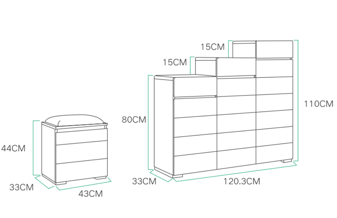 CALLEN Contemporary Stackable Shoe Cabinet Bench