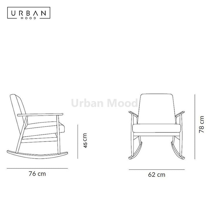 Premium | LOHAS Solid Wood Fabric Rocking Chair