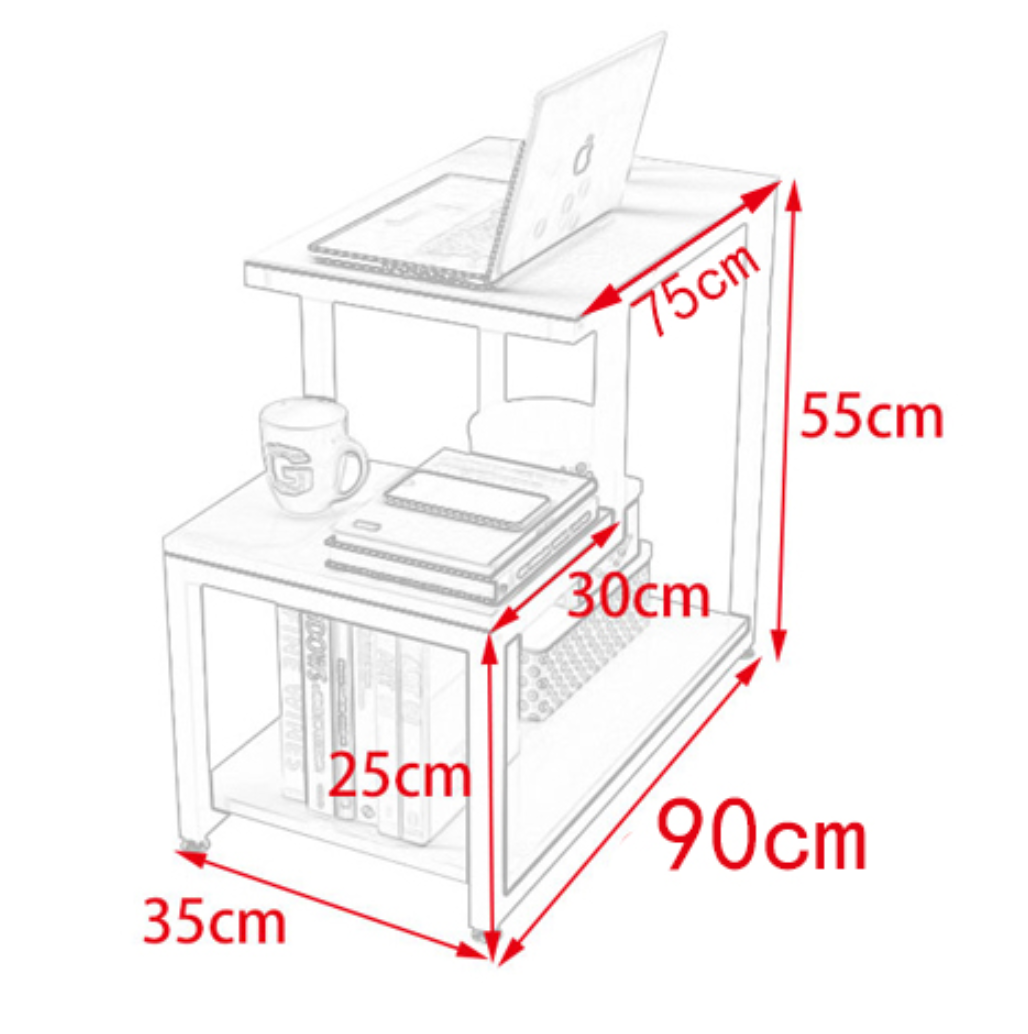 SUMI Contemporary Glass Top Side Table