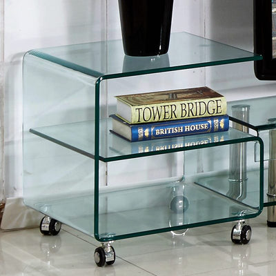 JORI Contemporary Glass Side Table