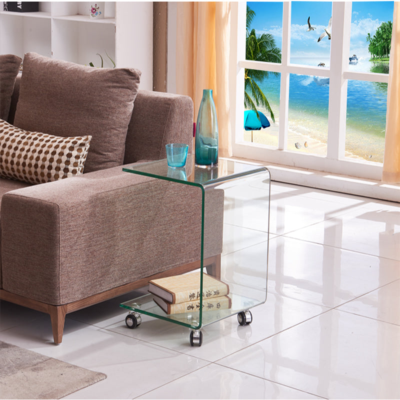 INNSBRUCK Minimalist Contemporary Glass Side Table